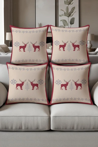 Dijital Baskılı Yumuşak Dokulu 4’lü Kırlent Kılıfı Takımı (43x43 cm) KRL0045 RENKLİ 43 X 43 ürün görseli