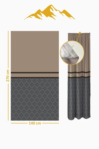 Parlak Saten Mikro Kumaş Çift Kanat Fon Perde Takımı PRD0006 RENKLİ 140 X 270 - Resim 2