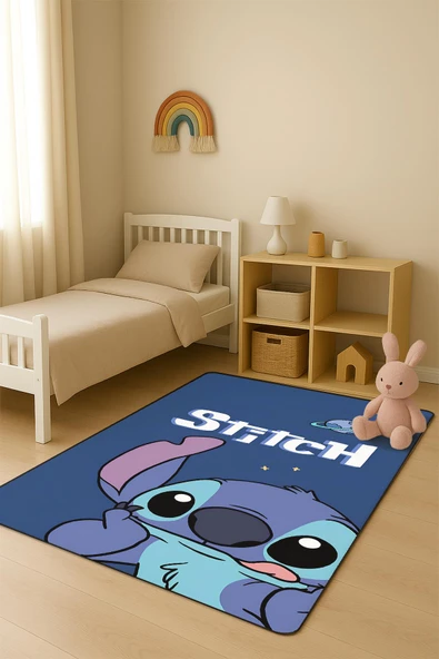 Parlak Kadife Kumaş Dijital Baskı Dot Kaymaz Tabanlı Çocuk ve Genç Odası Halısı H0987 RENKLİ 140 X 200 ürün görseli