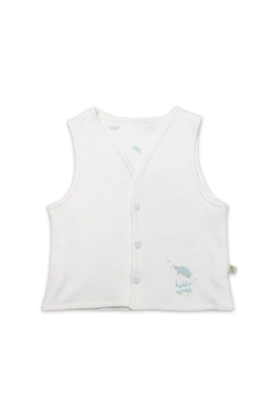 Bistyle Yelek Çift Taraflı Hello World 18105 Mint Ekru ürün görseli