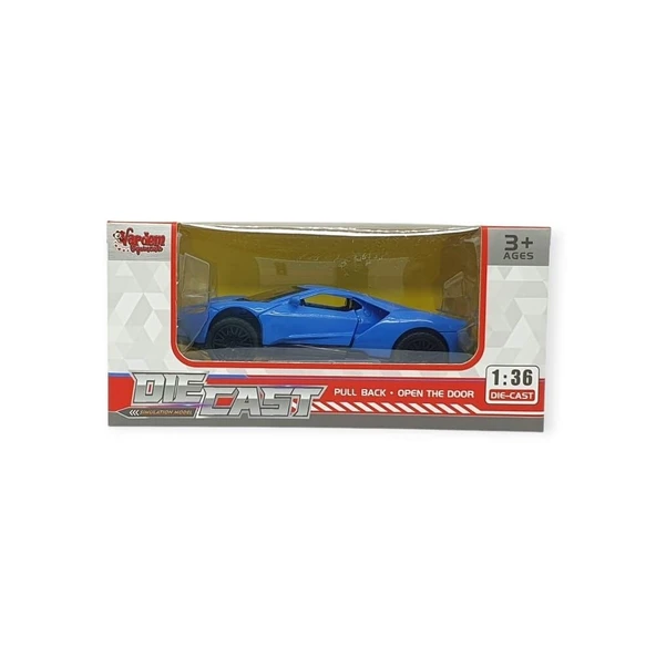 Çek Bırak Metal Arabalar 13 cm - SR2211- Mavi - Resim 4