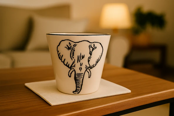 İmroz Fil Kulpsuz Kupa 300 ml. ürün görseli 1