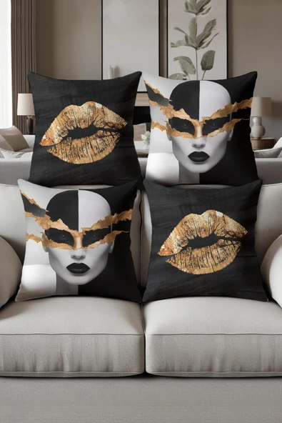 Dijital Baskılı Yumuşak Dokulu 4’lü Kırlent Kılıfı Takımı (43x43 cm) KRL0013 RENKLİ 43 X 43 ürün görseli