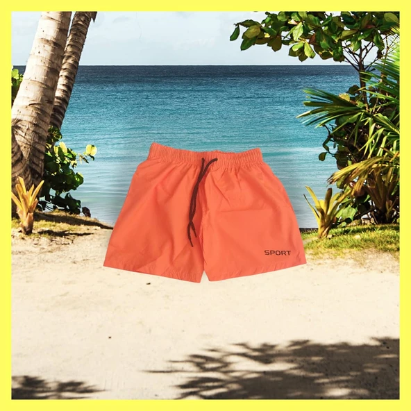 Turuncu Cocuk Deniz Havuz Şordu 5-6 Yaş - Resim 7