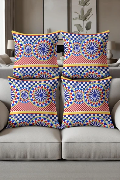 Dijital Baskılı Yumuşak Dokulu 4’lü Kırlent Kılıfı Takımı (43x43 cm) KRL0061 RENKLİ 43 X 43 ürün görseli