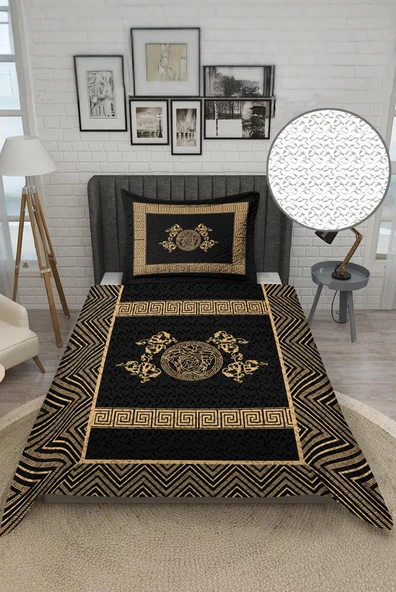 Parlak Kadife Kumaş Kapitoneli Tek Kişilik Yatak Örtüsü Seti (2 Parça) TKY0002 RENKLİ 180 X 240 - Resim 2