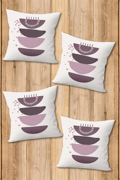 Dijital Baskılı Yumuşak Dokulu 4’lü Kırlent Kılıfı Takımı (43x43 cm) KRL0077 RENKLİ 43 X 43 - Resim 2