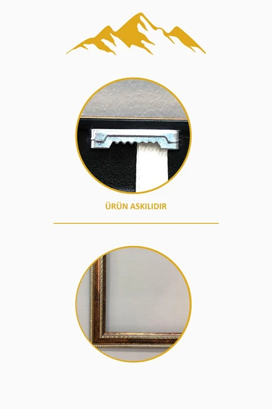 Dijital Kumaş Baskılı Dekoratif Çerçeveli Tablo TBL0007 RENKLİ 50 X 70 - Resim 3