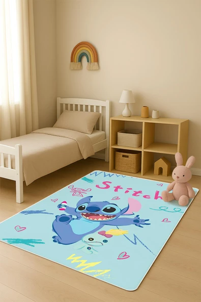 Parlak Kadife Kumaş Dijital Baskı Dot Kaymaz Tabanlı Çocuk ve Genç Odası Halısı H0991 RENKLİ 80 X 200 ürün görseli