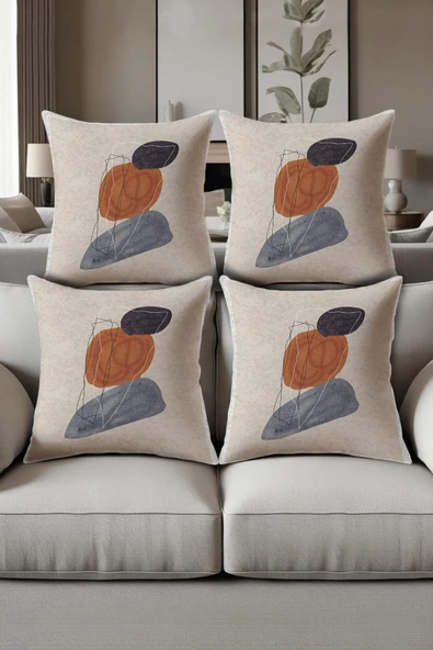 Dijital Baskılı Yumuşak Dokulu 4’lü Kırlent Kılıfı Takımı (43x43 cm) KRL0075 RENKLİ 43 X 43 ürün görseli