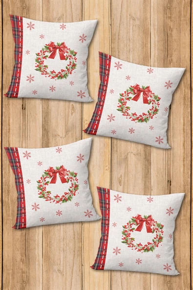 Dijital Baskılı Yumuşak Dokulu 4’lü Kırlent Kılıfı Takımı (43x43 cm) KRL0052 RENKLİ 43 X 43 - Resim 2
