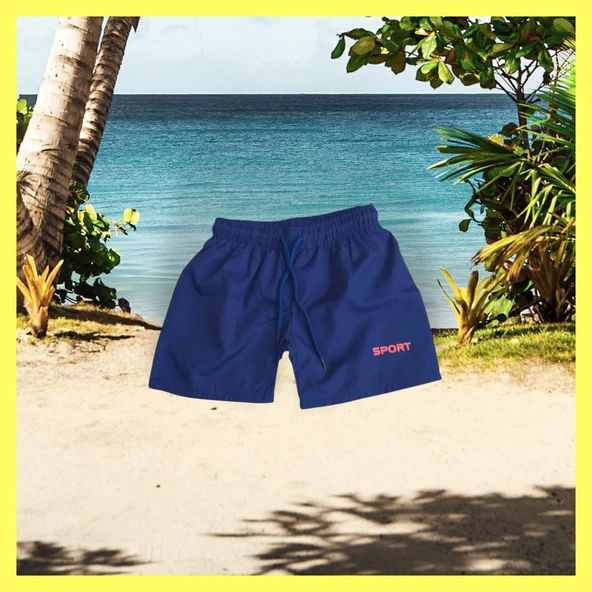 Mavi Çocuk Şortu Deniz Havuz Şortu Mayo 5-6 Yaş - 6