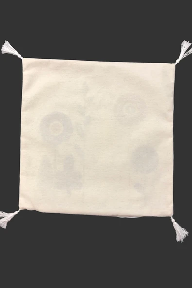 Nakışlı Püsküllü Dekoratif Kırlent Kılıfı Takımı (4 Parça - 43x43 cm) NKK001 RENKLİ 43 X 43 - Resim 3