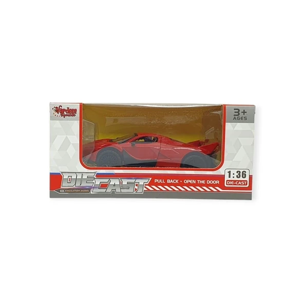 Çek Bırak Metal Arabalar 13 cm - SR2212- Kırmızı - Resim 4