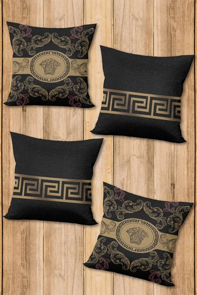 Dijital Baskılı Yumuşak Dokulu 4’lü Kırlent Kılıfı Takımı (43x43 cm) KRL0004 RENKLİ 43 X 43 - Resim 2