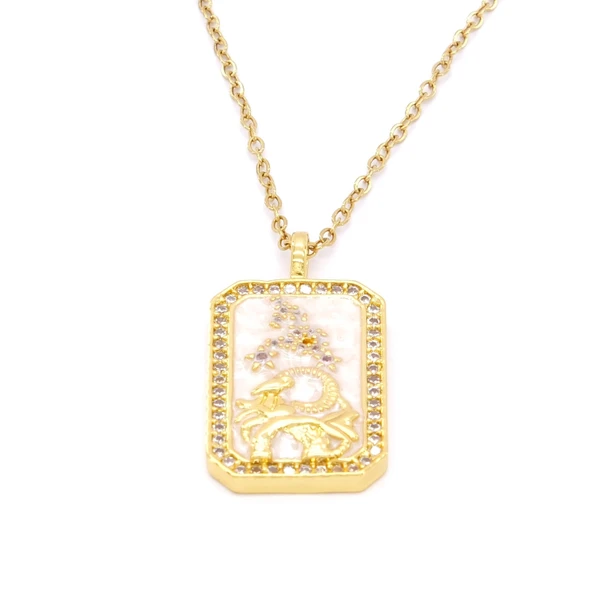 Çelik Kolye, Altın Kaplama Balık Burcu Kadın KolyeK-111 ürün görseli