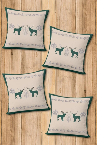 Dijital Baskılı Yumuşak Dokulu 4’lü Kırlent Kılıfı Takımı (43x43 cm) KRL0046 RENKLİ 43 X 43 - Resim 2