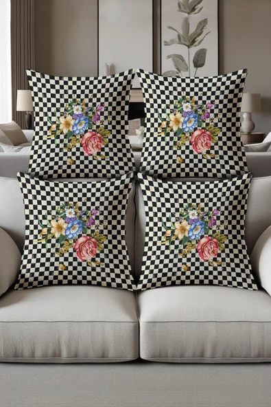 Dijital Baskılı Yumuşak Dokulu 4’lü Kırlent Kılıfı Takımı (43x43 cm) KRL0073 RENKLİ 43 X 43 ürün görseli