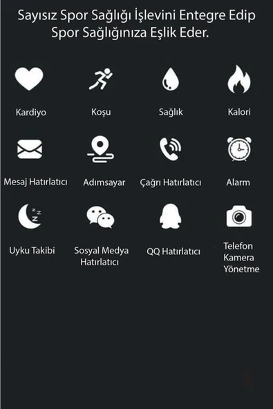 Torima M7 Smart Watch Band Akıllı Bileklik Spor Modlu Full Fonksiyon Siyah - 3