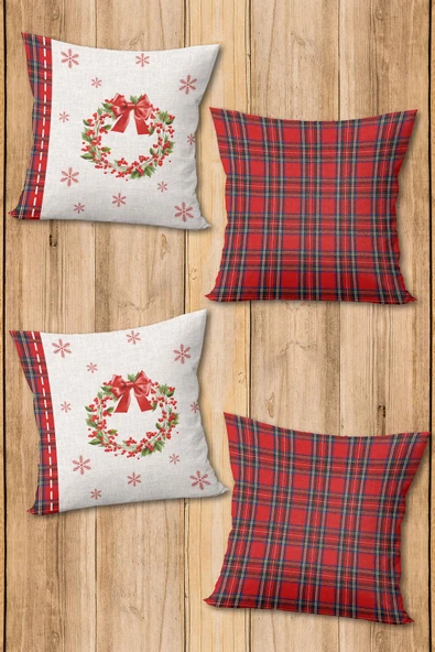 Dijital Baskılı Yumuşak Dokulu 4’lü Kırlent Kılıfı Takımı (43x43 cm) KRL0054 RENKLİ 43 X 43 - Resim 2
