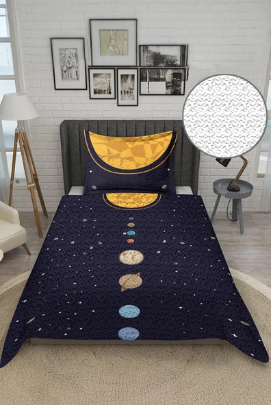 Parlak Kadife Kumaş Tek Kişilik Çocuk Yatak Örtüsü Seti (2 Parça) TKY0009 RENKLİ 180 X 240 - Resim 2