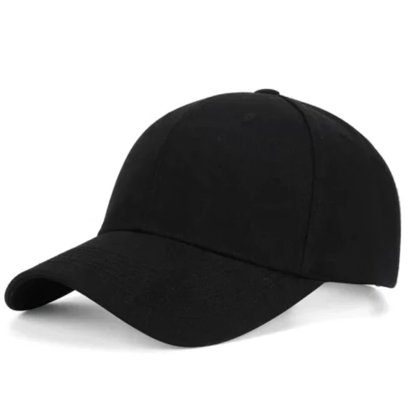 Düz Siyah Şapka Sportif Cap - Resim 4