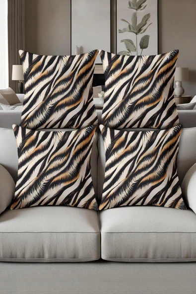 Dijital Baskılı Yumuşak Dokulu 4’lü Kırlent Kılıfı Takımı (43x43 cm) KRL0037 RENKLİ 43 X 43 ürün görseli 1