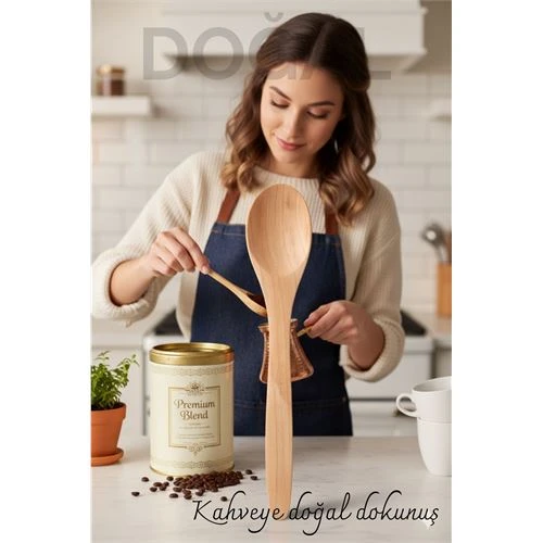 Doğal Gürgen Kahve Kaşığı – 13 cm, Mini Boy, Şık ve Pratik Mutfak Yardımcısı ürün görseli