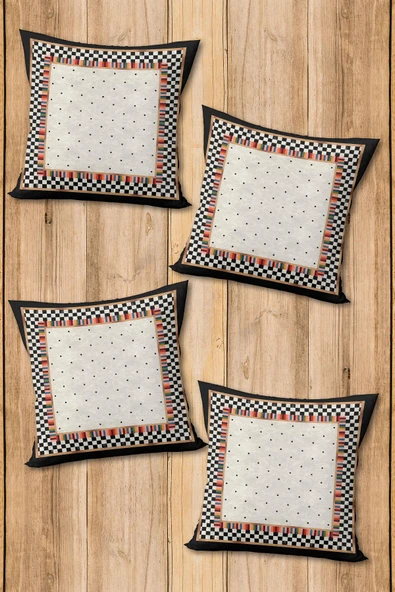 Dijital Baskılı Yumuşak Dokulu 4’lü Kırlent Kılıfı Takımı (43x43 cm) KRL0035 RENKLİ 43 X 43 - Resim 2