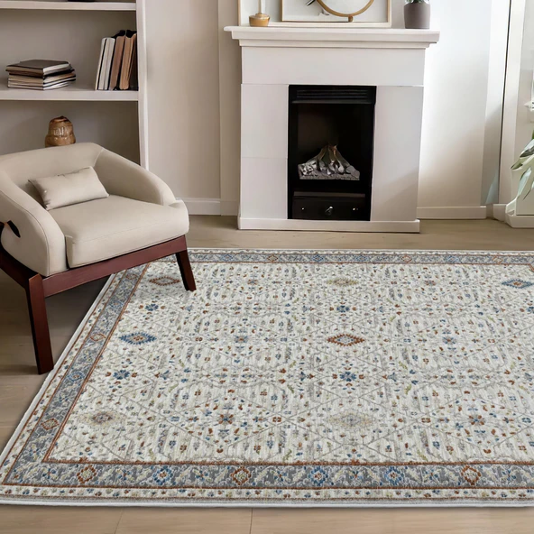 Motto Vintage Modern Dokuma Halı Oturma Odası Salon Halısı Y969A_WV15 - Resim 3