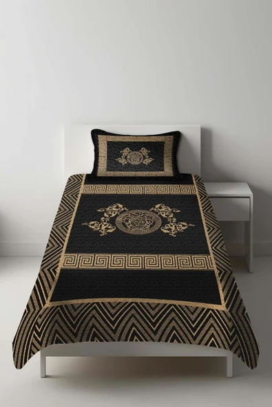 Parlak Kadife Kumaş Kapitoneli Tek Kişilik Yatak Örtüsü Seti (2 Parça) TKY0002 RENKLİ 180 X 240 ürün görseli