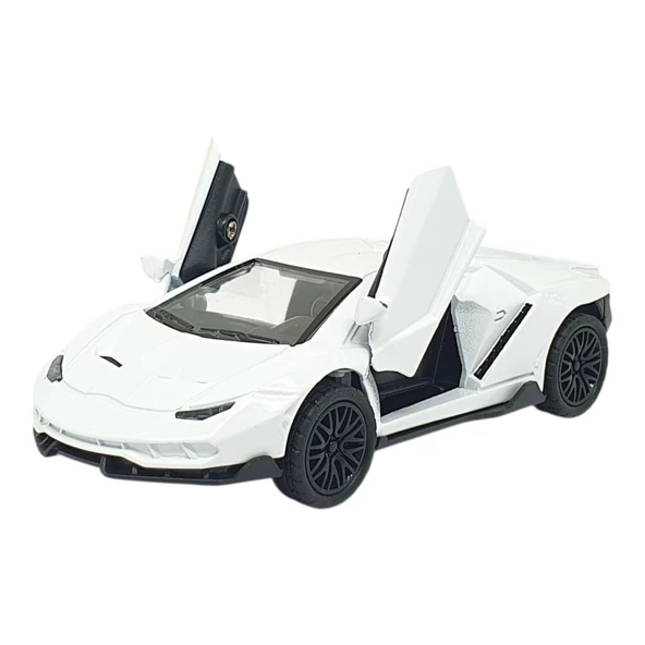 Çek Bırak Metal Arabalar 13 cm - SR2213- Beyaz - 2