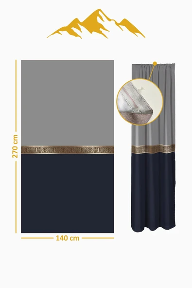 Parlak Saten Mikro Kumaş Çift Kanat Fon Perde Takımı PRD0003 RENKLİ 140 X 270 - Resim 2