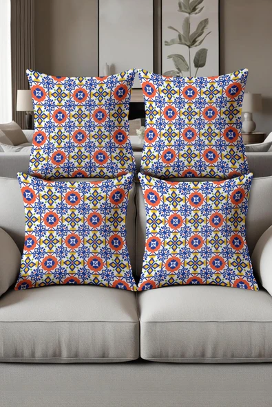 Dijital Baskılı Yumuşak Dokulu 4’lü Kırlent Kılıfı Takımı (43x43 cm) KRL0066 RENKLİ 43 X 43 ürün görseli