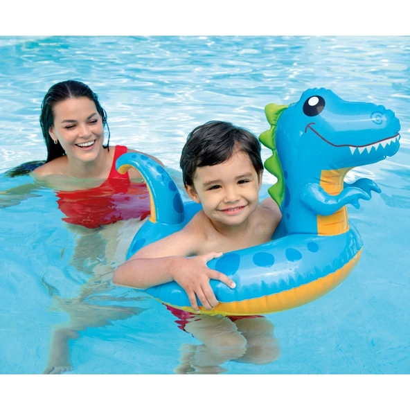 Wet Set Collectıon Dinazor Figürlü Çocuk Havuz Deniz Simidi 58 Cm 3-6 Yaş - Resim 2