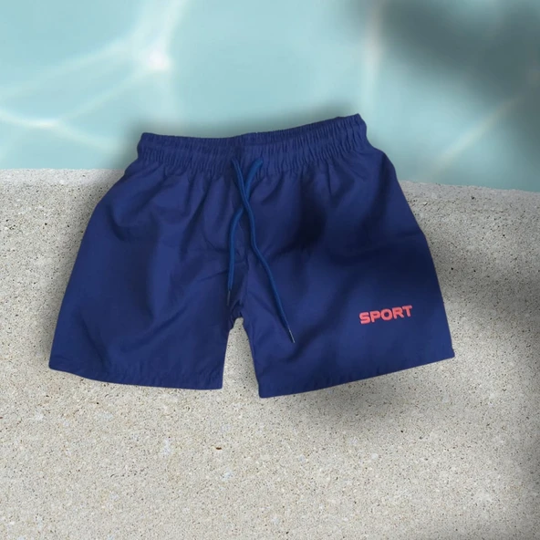 Mavi Çocuk Şortu Deniz Havuz Şortu Mayo 5-6 Yaş - 5