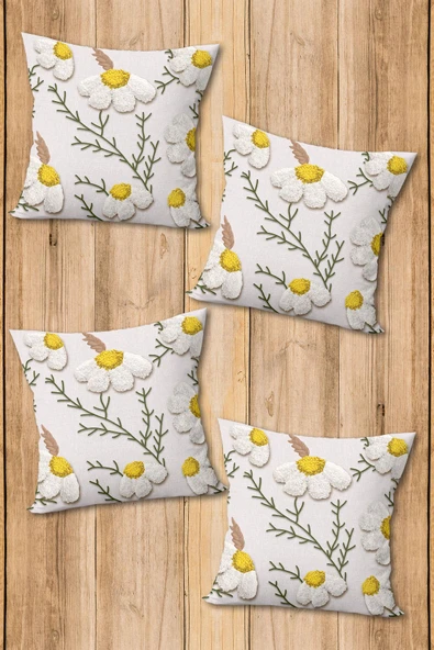 Dijital Baskılı Yumuşak Dokulu 4’lü Kırlent Kılıfı Takımı (43x43 cm) KRL0081 RENKLİ 43 X 43 - Resim 2