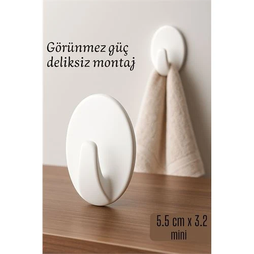 Mini Kendinden Yapışkanlı Duvar Askısı – 5.5 x 3.2 cm | İz Bırakmaz, Güçlü Tutuş ürün görseli 1