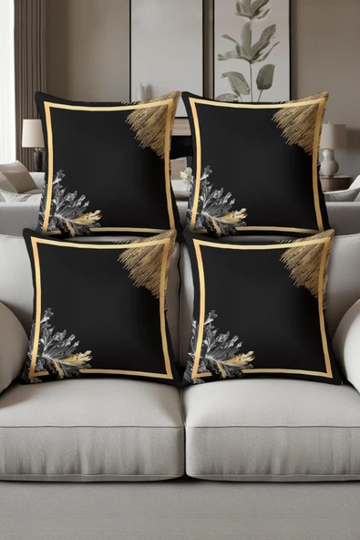 Dijital Baskılı Yumuşak Dokulu 4’lü Kırlent Kılıfı Takımı (43x43 cm) KRL0027 RENKLİ 43 X 43 ürün görseli