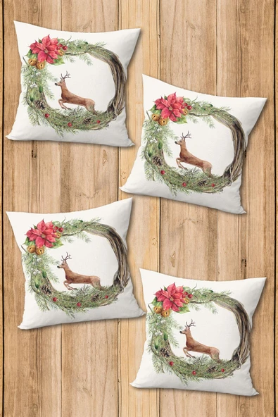 Dijital Baskılı Yumuşak Dokulu 4’lü Kırlent Kılıfı Takımı (43x43 cm) KRL0056 RENKLİ 43 X 43 - Resim 2