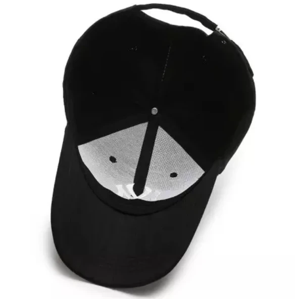 Düz Siyah Şapka Sportif Cap - Resim 7