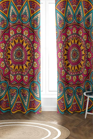 Parlak Saten Mikro Kumaş Çift Kanat Fon Perde Takımı PRD0018 RENKLİ 140 X 270 ürün görseli