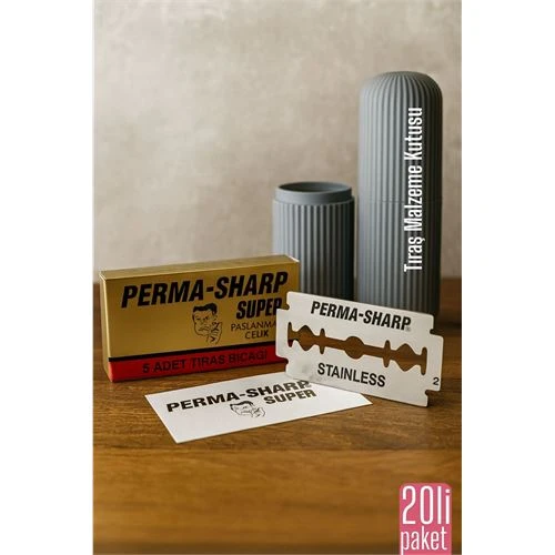 Permasharp 10 Adet Tıraş Jileti Tıraş + Tıraş Malzeme Kutusu Set ürün görseli 1