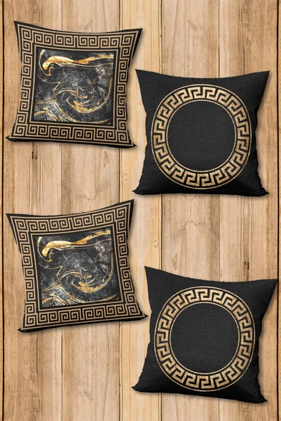 Dijital Baskılı Yumuşak Dokulu 4’lü Kırlent Kılıfı Takımı (43x43 cm) KRL0011 RENKLİ 43 X 43 - Resim 2