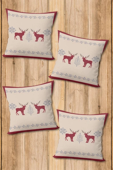 Dijital Baskılı Yumuşak Dokulu 4’lü Kırlent Kılıfı Takımı (43x43 cm) KRL0045 RENKLİ 43 X 43 - Resim 2