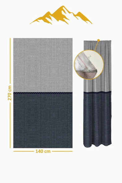 Parlak Saten Mikro Kumaş Çift Kanat Fon Perde Takımı PRD0009 RENKLİ 140 X 270 - Resim 2