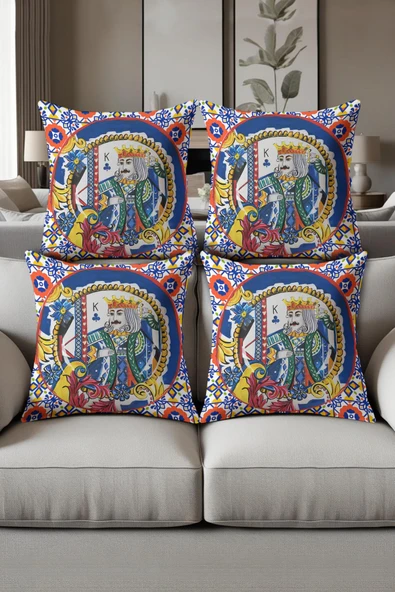 Dijital Baskılı Yumuşak Dokulu 4’lü Kırlent Kılıfı Takımı (43x43 cm) KRL0065 RENKLİ 43 X 43 ürün görseli