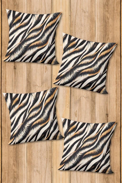 Dijital Baskılı Yumuşak Dokulu 4’lü Kırlent Kılıfı Takımı (43x43 cm) KRL0037 RENKLİ 43 X 43 - Resim 2