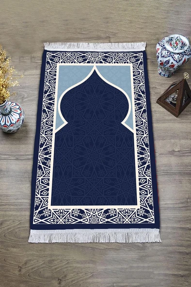 Dijital Baskı Kaymaz Tabanlı Yıkanabilir Püsküllü Seccade SCD0001 RENKLİ 70 X 110 - Resim 2