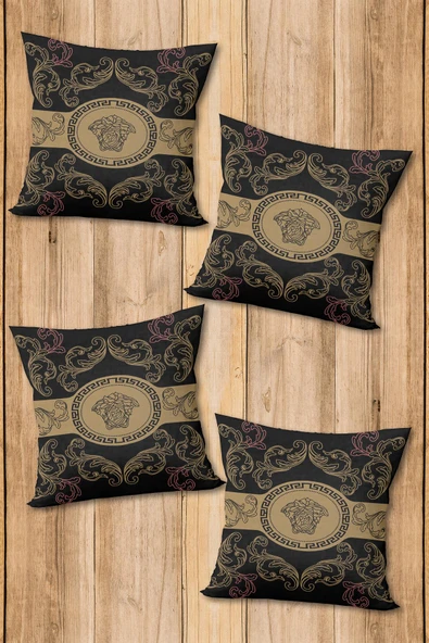 Dijital Baskılı Yumuşak Dokulu 4’lü Kırlent Kılıfı Takımı (43x43 cm) KRL0002 RENKLİ 43 X 43 - Resim 2